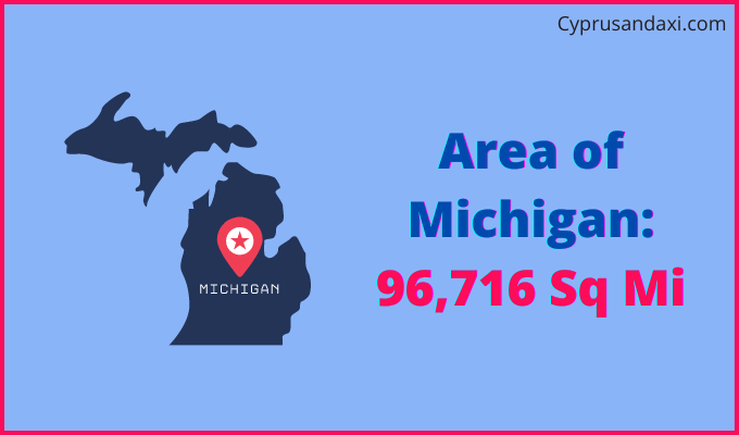 Area of Michigan compared to Myanmar