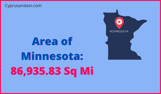 Area of Minnesota compared to Tunisia