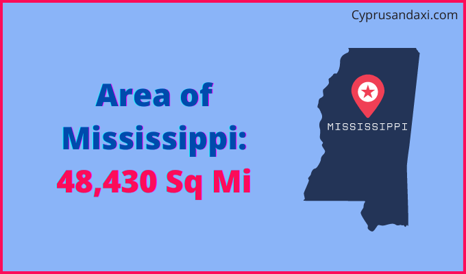 Area of Mississippi compared to Estonia
