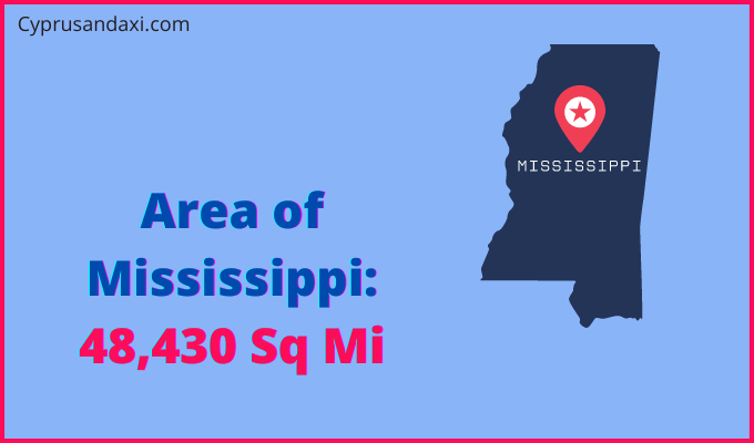 Area of Mississippi compared to Singapore