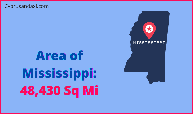 Area of Mississippi compared to Vietnam
