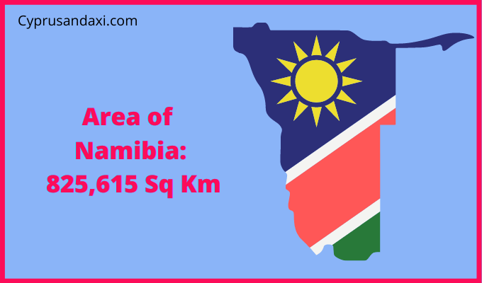 Area of Namibia compared to North Dakota