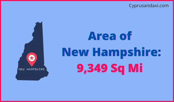 Area of New Hampshire compared to Latvia