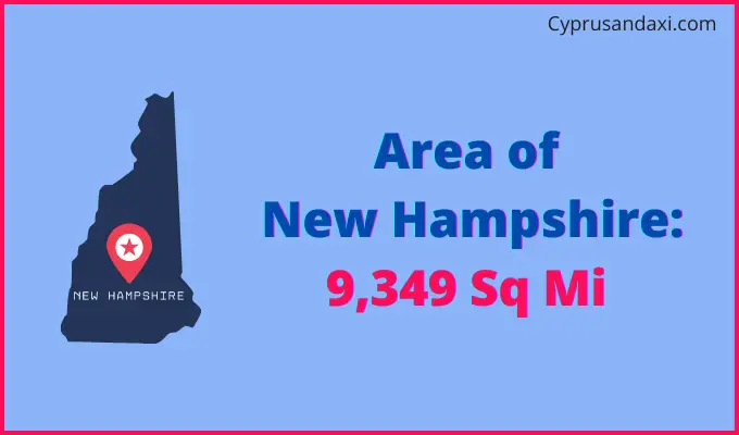 Area of New Hampshire compared to Romania
