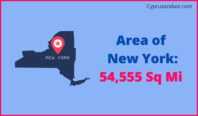 Area of New York compared to Latvia