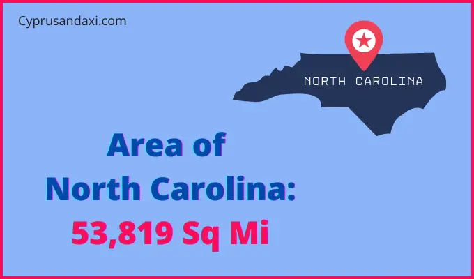 Area of North Carolina compared to India