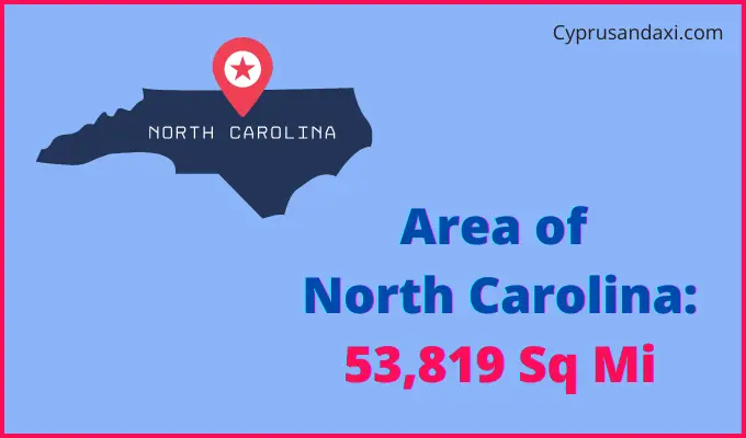 Area of North Carolina compared to Serbia