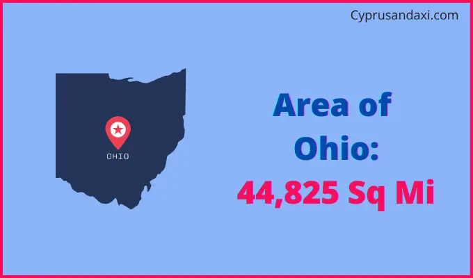 Area of Ohio compared to Japan