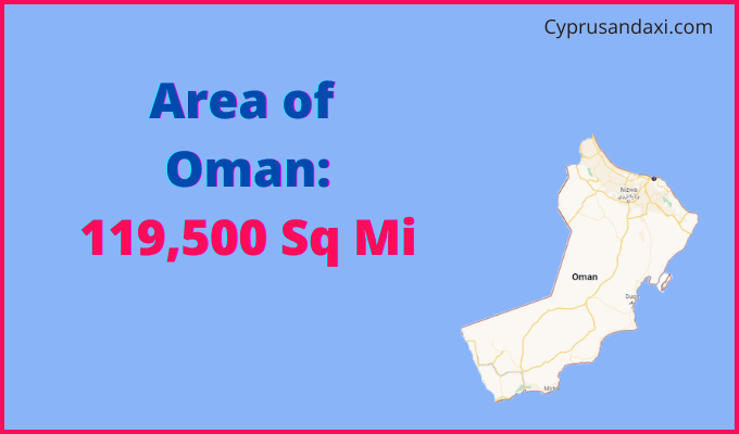 Area of Oman compared to Rhode Island