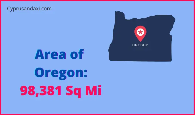Area of Oregon compared to Tunisia