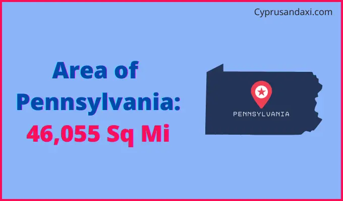 Area of Pennsylvania compared to Belgium