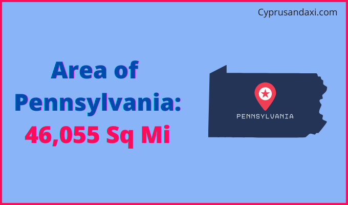 Area of Pennsylvania compared to Cambodia