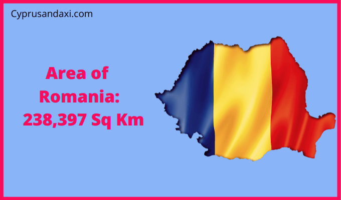 Area of Romania compared to Rhode Island