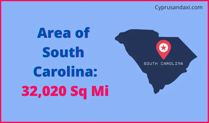 Area of South Carolina compared to Denmark