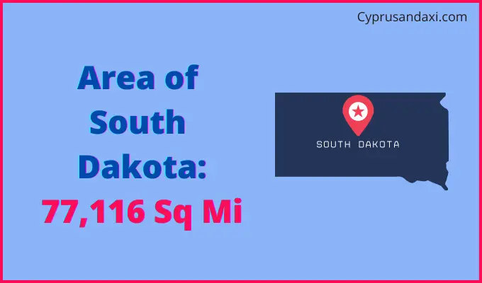 Area of South Dakota compared to Belgium