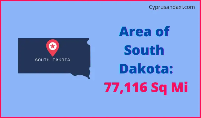 Area of South Dakota compared to India
