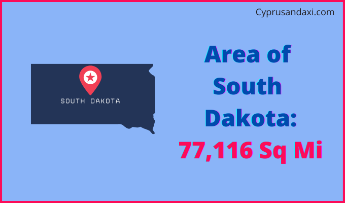 Area of South Dakota compared to Israel