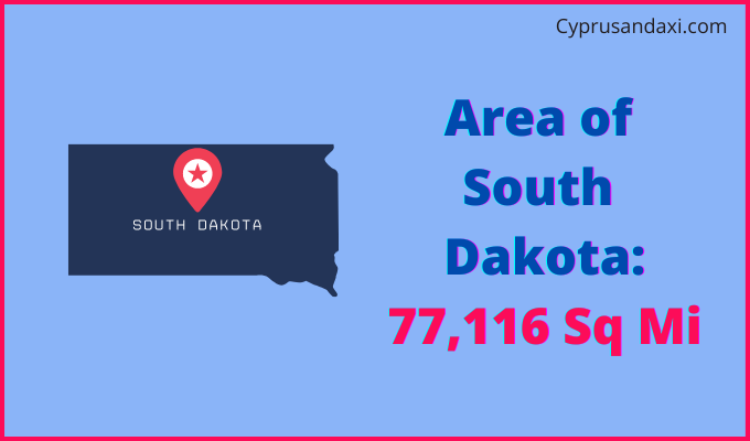 Area of South Dakota compared to Italy