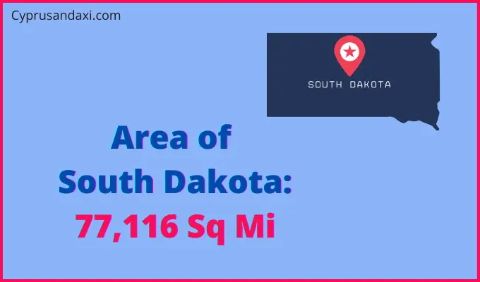 Area of South Dakota compared to Serbia