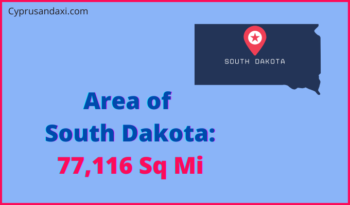 Area of South Dakota compared to Suriname