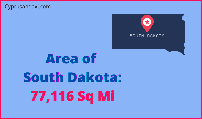 Area of South Dakota compared to the Netherlands