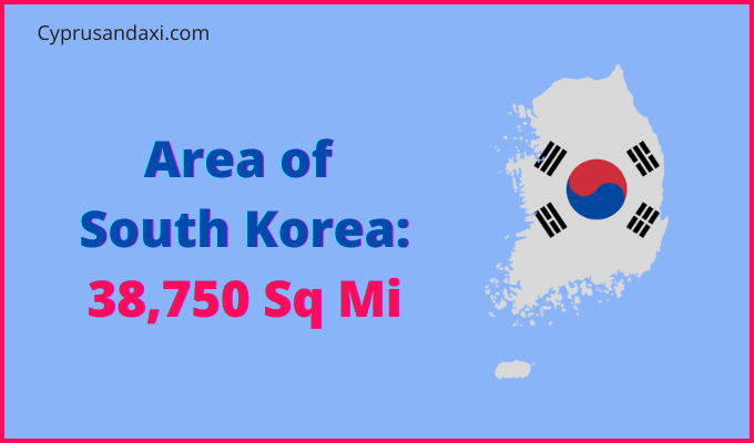 Area of South Korea compared to Rhode Island