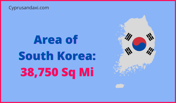Area of South Korea compared to Vermont