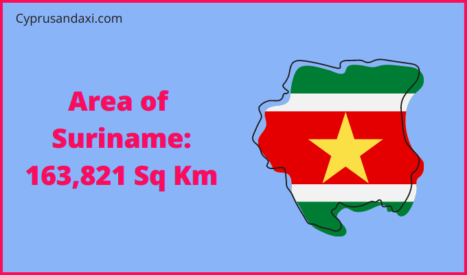 Area of Suriname compared to Massachusetts