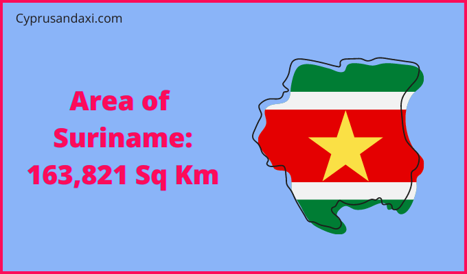 Area of Suriname compared to Montana