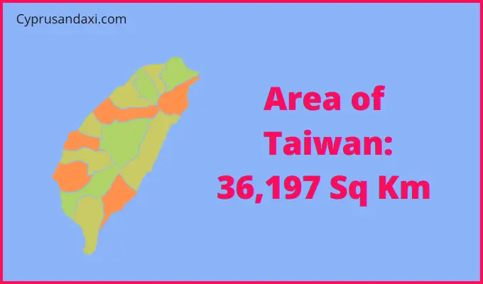 Area of Taiwan compared to Virginia