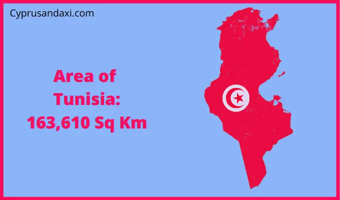 Area of Tunisia compared to Nevada