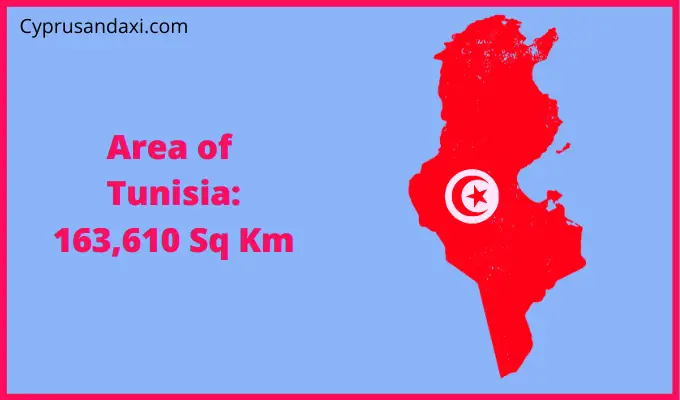 Area of Tunisia compared to Oregon