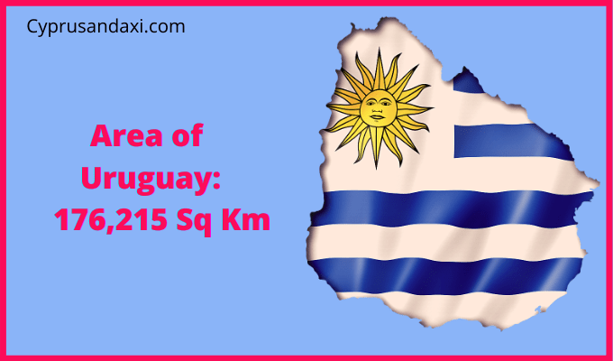 Area of Uruguay compared to Vermont