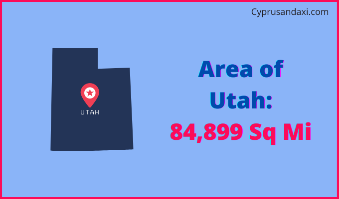 Area of Utah compared to Jamaica