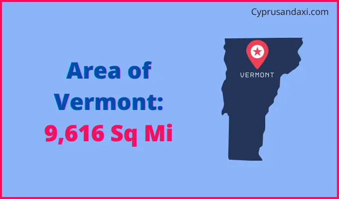 Area of Vermont compared to Belgium