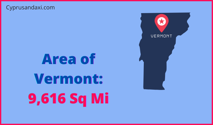 Area of Vermont compared to Taiwan