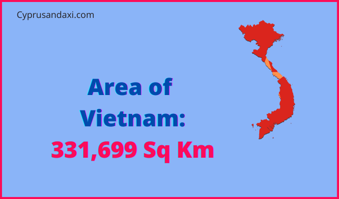 Area of Vietnam compared to North Carolina