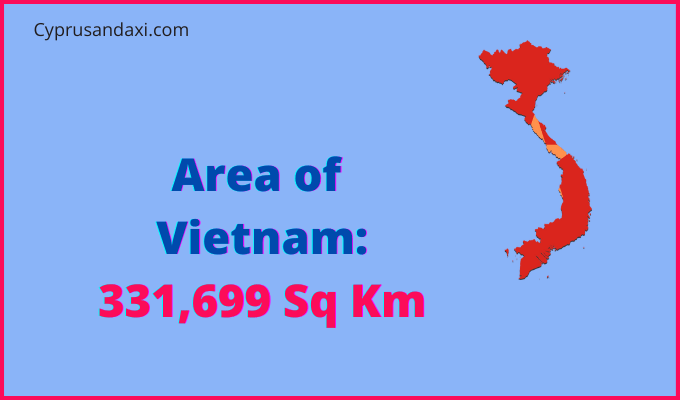 Area of Vietnam compared to Vermont