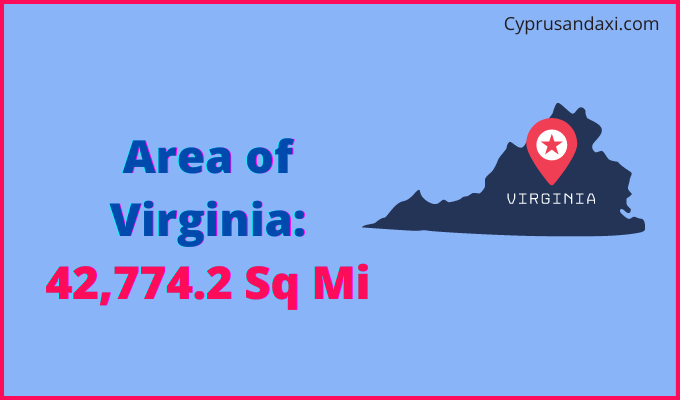 Area of Virginia compared to Chile