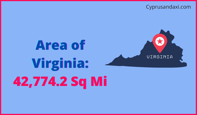 Area of Virginia compared to China