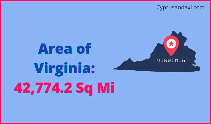 Area of Virginia compared to Costa Rica