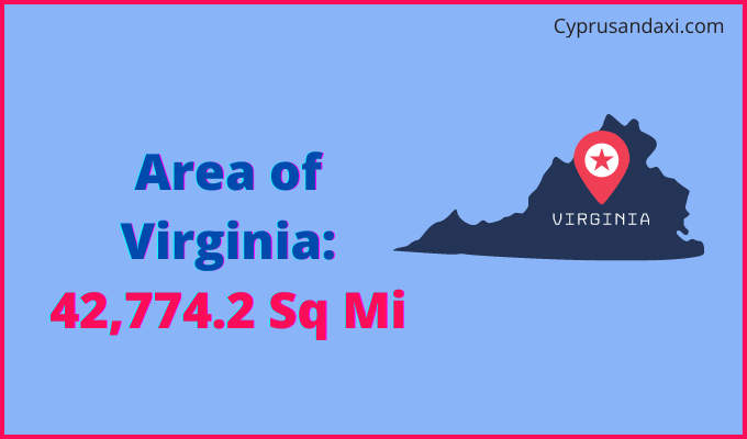Area of Virginia compared to Hungary