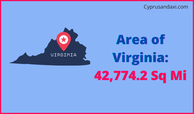 Area of Virginia compared to Latvia