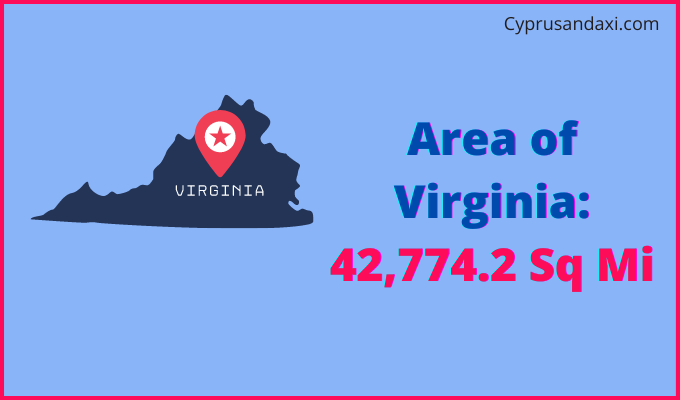 Area of Virginia compared to Malaysia