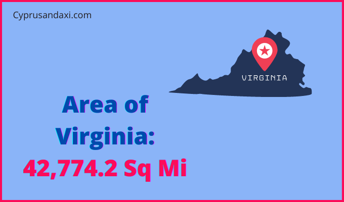 Area of Virginia compared to Serbia