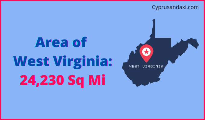 Area of West Virginia compared to Belgium
