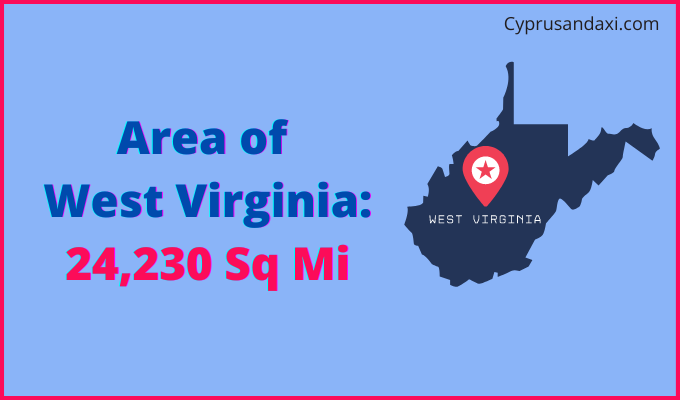 Area of West Virginia compared to China