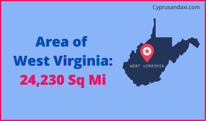 Area of West Virginia compared to Colombia