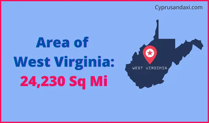 Area of West Virginia compared to Cuba