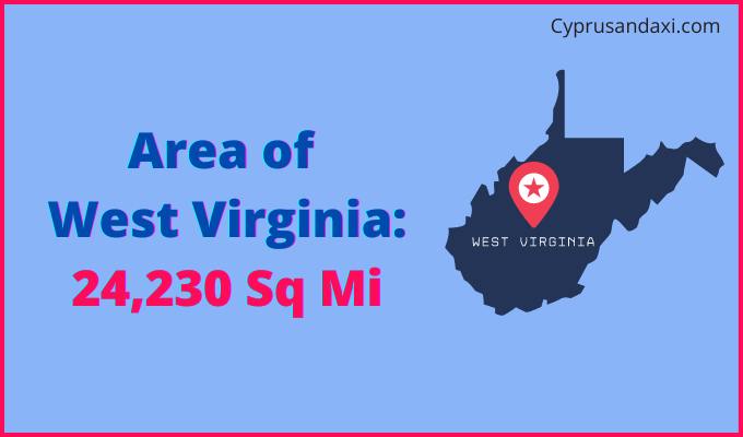 Area of West Virginia compared to Denmark